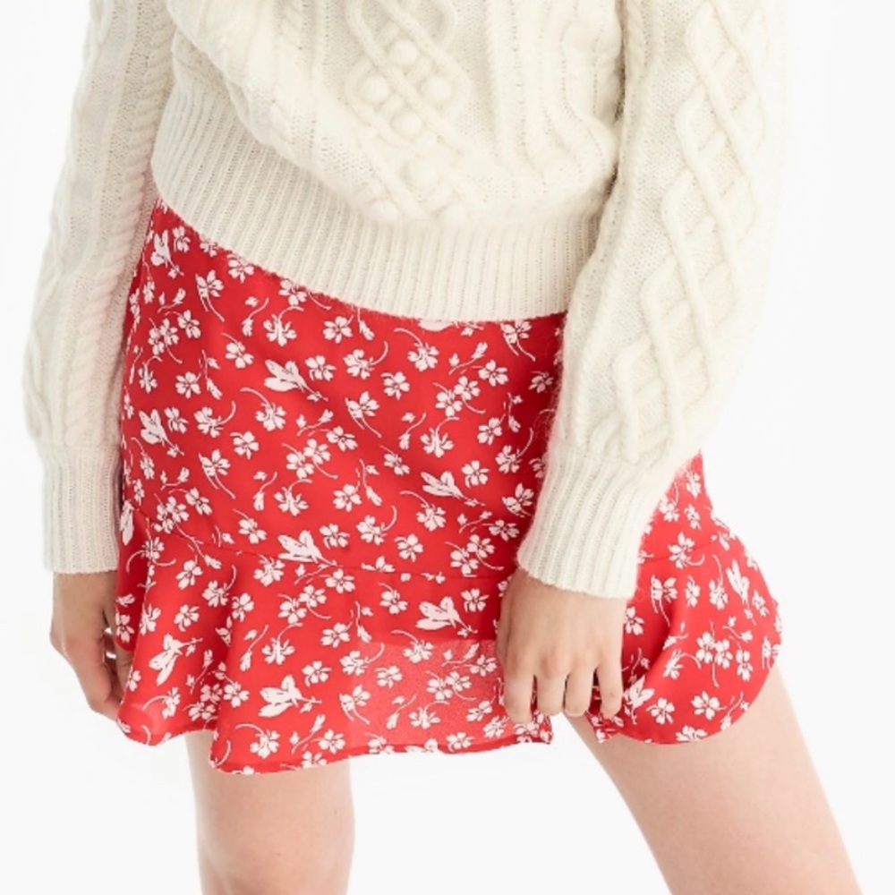 ❤️❤️❤️SALE J. Crew Ruffled Hem Flowy Skirt - Picture 1 of 7